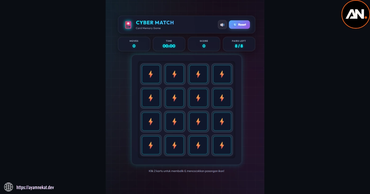 Card Memory Match Tampilan Desktop